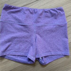 Fleo Power High Rise Heathered Purple Women's Shorts. 4in inseam. Sz large
